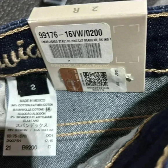 Harley Davidson Midrise boot cut,metallic thread embellished back pockets - Picture 12 of 14